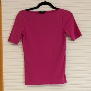 Ralph Lauren! EUC! Women’s small petite pink short sleeve top 🔥3xHP
